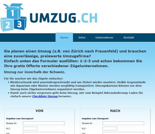 123 Umzug Offerte diverser Umzugsfirma und Checkliste Umzug Zürich Winterthur Frauenfeld 123service GmbH Öffnungszeit