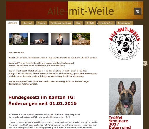 Aile mit Weile  Hundeschule   Ernährungsberatung   Hundehotel   Hundeschule Ernährungsberatung für Hunde Aile mit Weile  Öffnungszeit