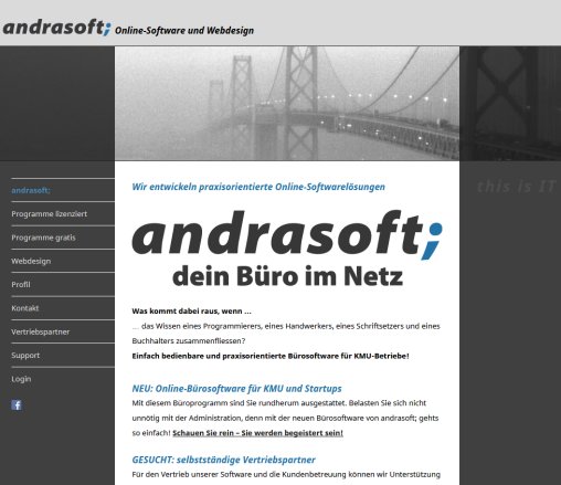 andrasoft; | Online Software und Webdesign  Öffnungszeit