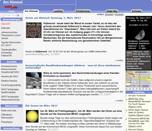 Astronomie in Deutschland  Schweiz und Österreich  Öffnungszeit