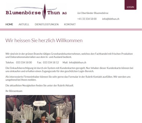 Home   Blumenbörse Thun AG Blumenbörse Thun AG Öffnungszeit