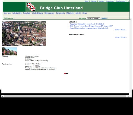 Bridge Club Unterland: Willkommen  Öffnungszeit