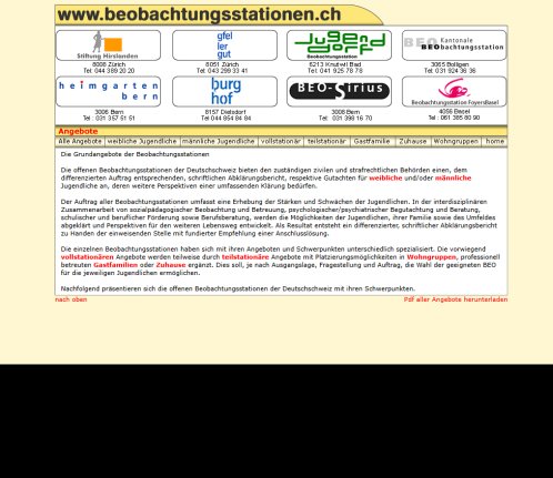 www.beobachtungsstation.ch  Öffnungszeit