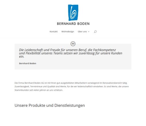 Startseite Bernhard Boden AG Öffnungszeit