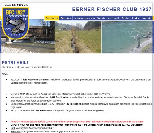 Berner Fischer Club 1927   Startseite  Öffnungszeit