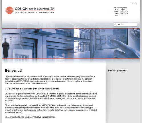 CDS GM per la sicurezza SA Tegna Locarno Home page Erfahrung CDS GM per la sicurezza SA Tegna Locarno Home page Öffnungszeit