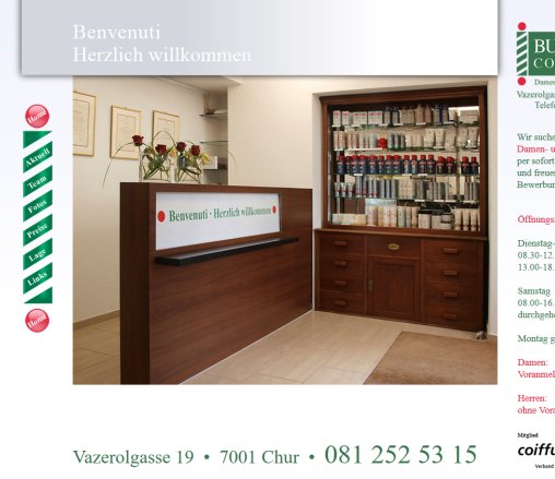 Coiffeur Bucceri Chur  Damen  Herren  Kinder  Tel. 081 252 53 15  Öffnungszeit