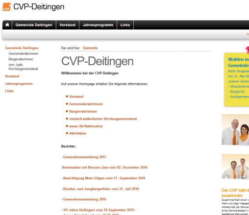 CVP Deitingen  Öffnungszeit