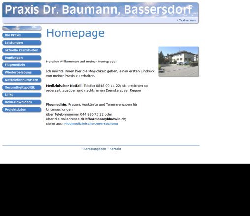 Dr.med.H.F.Baumann  8303 Bassersdorf  Öffnungszeit