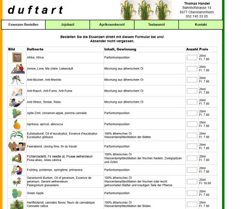 Handel Essenzen GmbH &Ouml;ffnungszeit
