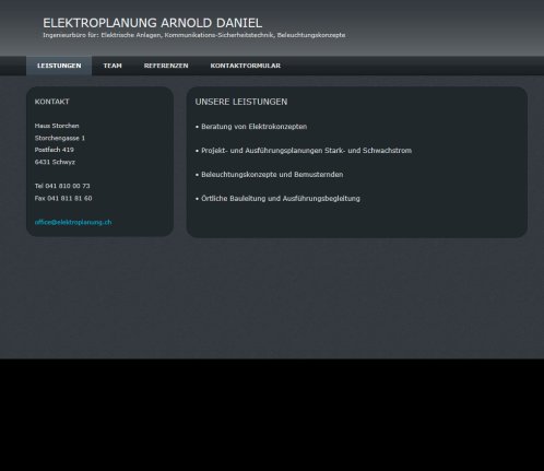 Leistungen :: ELEKTROPLANUNG ARNOLD DANIEL  Öffnungszeit