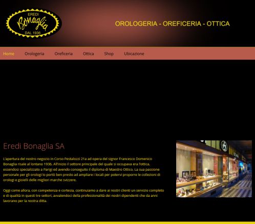 Eredi Bonaglia SA  Lugano (Svizzera)   Orologeria  Oreficeria  Ottica   Homepage  Öffnungszeit