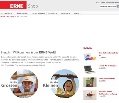Home page ERNE AG Bauunternehmung  Öffnungszeit