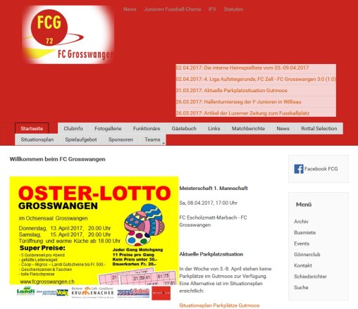 FC Grosswangen  Öffnungszeit