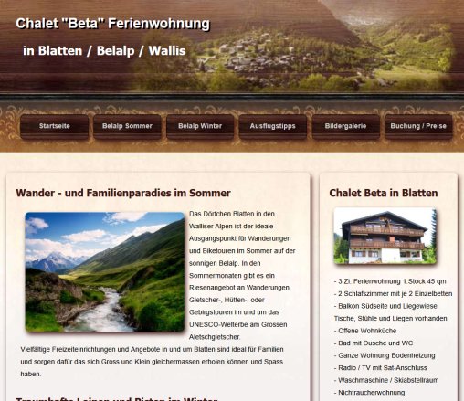 Ferienwohnung Chalet Beta in Blatten  Belalp  Wallis  Schweiz  Öffnungszeit