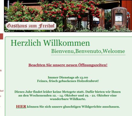 Gasthaus zum Freihof  Schmidrüti (Zürcher Oberland)  Öffnungszeit