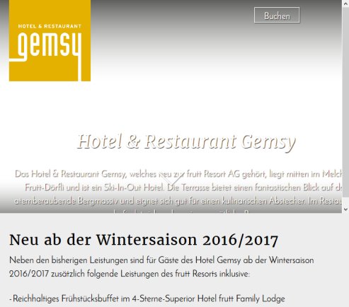 Hotel Gemsy Melchsee Frutt  Öffnungszeit