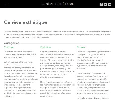 Genève Esthétique   annuaire beauté et soins esthétiques  Öffnungszeit