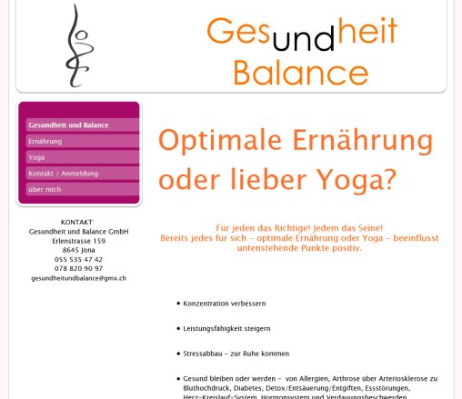 Gesundheit und Balance   Ernährungsberatung und Yoga Gesundheit und Balance GmbH Öffnungszeit