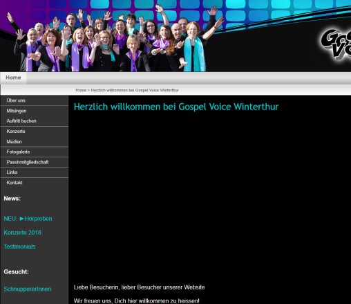 Gospelvoice | Herzlich willkommen  Öffnungszeit