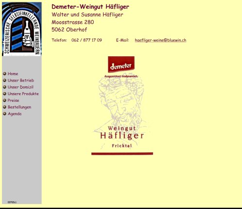 W Häfliger Demeter Weingut Oberhof   Öffnungszeit