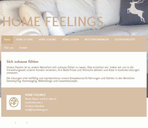 HOME FEELINGS   Sich zuhause fühlen  Öffnungszeit