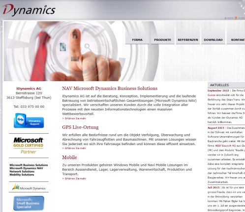 iDynamics AG   Business Solutions   Mobile Solutions   GPS Solutions   ERP Microsoft Dynamics NAV (Navision)  Öffnungszeit