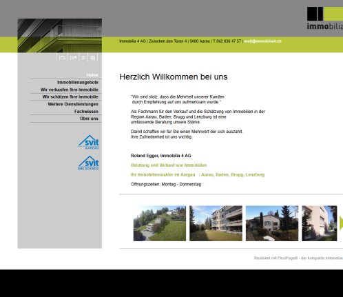 Immobilienmakler Aargau  Immobilienmakler Aarau  Immobilienmakler Baden  Immobilienmakler Brugg  Immobilienmakler Hallwilersee  Immobilienmakler Lenzburg Immobilia 4 AG Öffnungszeit