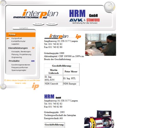 Interplan Energietechnik AG & HRM GmbH / Firmenportraits  Öffnungszeit