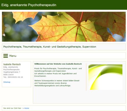 Herzlich willkommen auf der Website von Isabelle Rentsch  lic. phil. Psychotherapeutin SPV/SBAP.  Öffnungszeit
