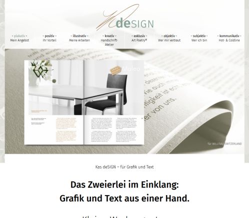 Kas deSIGN   für Grafik UND Text | Karin Sommerhalder | 5724 Dürrenäsch AG |   für Grafik UND Text: damit Form und Inhalt stimmen.  Öffnungszeit