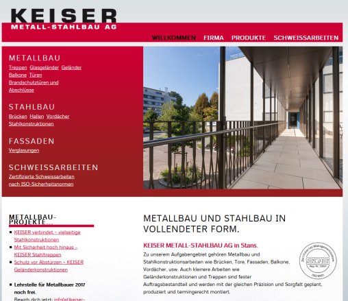 Keiser Metall Stahlbau AG Stans  Metallbau  Stahlbau  Stahlkonstruktion und Schweissarbeiten KEISER METALL STAHLBAU AG Öffnungszeit