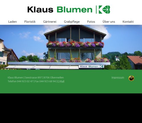 Kaufen wo es wächst   Klaus Blumen  die Gärtnerei in Obermeilen  Öffnungszeit