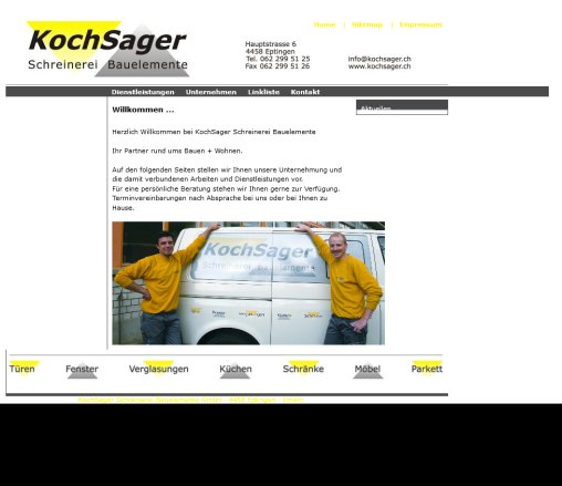 KochSager Schreinerei Bauelemente   www.kochsager.ch   4458 Eptingen  Öffnungszeit