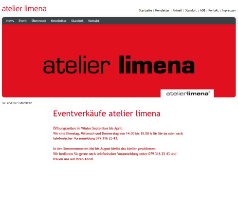 Eventverkäufe atelier limena  Öffnungszeit