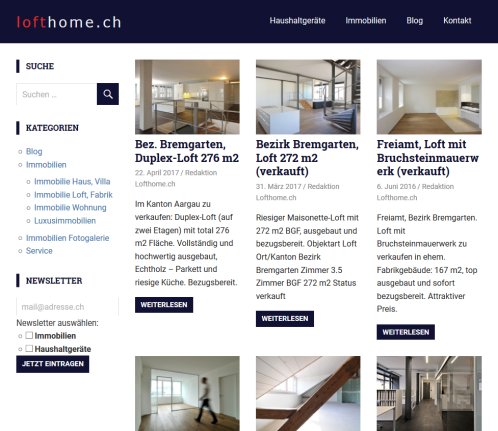 Lofts & Immobilien  100 WIR Shop  Automobile. Zug Zürich Aargau Luzern. lofthome.ch Lofthome Immobilien AG Öffnungszeit