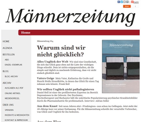 Männer|Zeitung : Lesen was bewegt  Der Geschmack der Fremde Cavelti AG Öffnungszeit