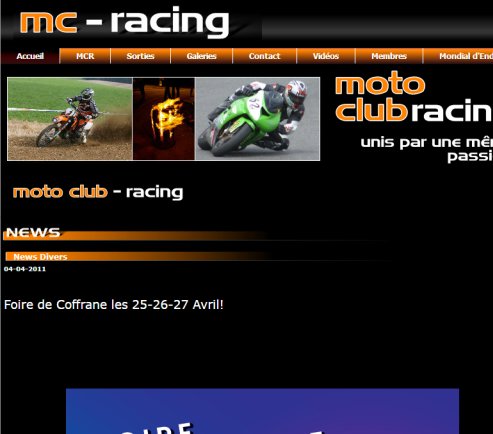 MC Racing   Accueil  Öffnungszeit