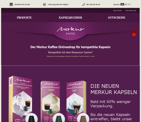 Herzlich willkommen beim Onlineshop Merkur Kaffee Kapseln  geeignet für alle Nespresso Kaffeemaschinen! UCC COFFEE SWITZERLAND AG Öffnungszeit