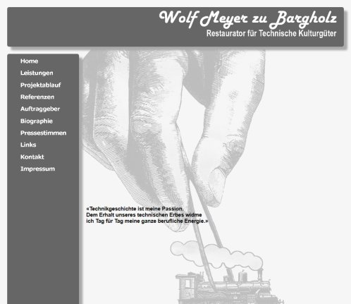 Wolf Meyer zu Bargholz   Restaurator für technische Kulturgüter  Öffnungszeit