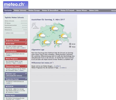 meteo.ch  | Swiss Weather Portal  Öffnungszeit