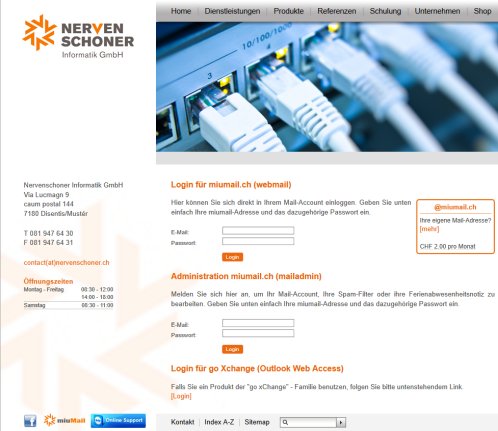 Nervenschoner Informatik GmbH: miuMail  Öffnungszeit