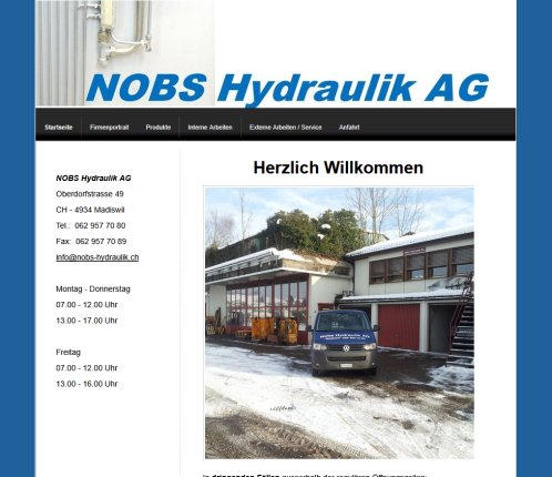 Nobs Hydraulik Revisionen und Service in Madiswil  Langenthal  Solothurn  Bern   Nobs Hydraulik AG  Madiswil  Langenthal  Bern NOBS Hydraulik AG Öffnungszeit