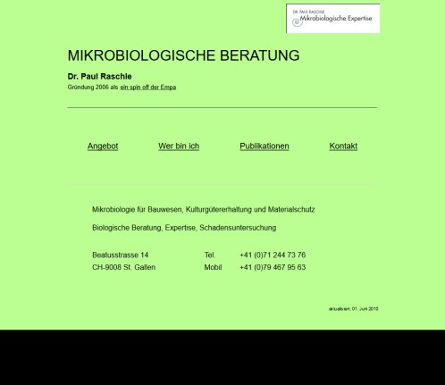 Mikrobiologische Beratung  Öffnungszeit