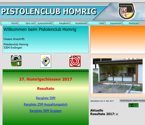 Pistolenclub Homrig  Öffnungszeit