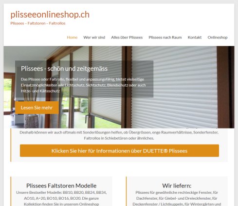 Hochwertige Qualitäts Plissees im Onlineshop    Öffnungszeit