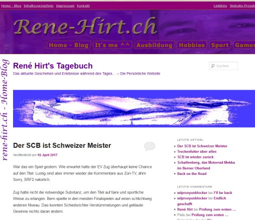 rene hirt.ch | René Hirt's Website | Herzlich Willkommen auf der persönlichen Website Hostpoint AG Öffnungszeit