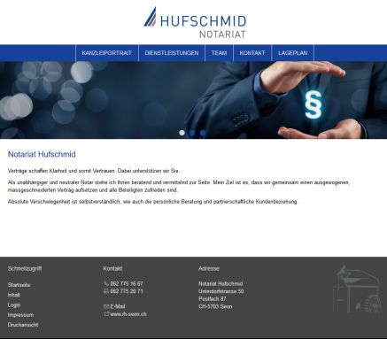 R&uuml;etschi und Hufschmid   Notariat & Advokatur   5703 Seon  &Ouml;ffnungszeit