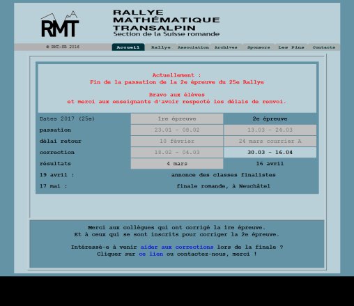 Rallye Mathematique Transalpin RMT SR association suisse romande de l'ARMT  Öffnungszeit