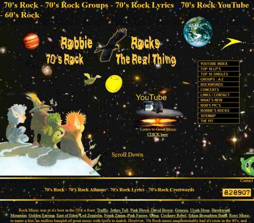 Robbie Rocks   70's Rock : 70's Rock Lyrics : 60's Rock Lyrics : 70's Rock CD's  Öffnungszeit